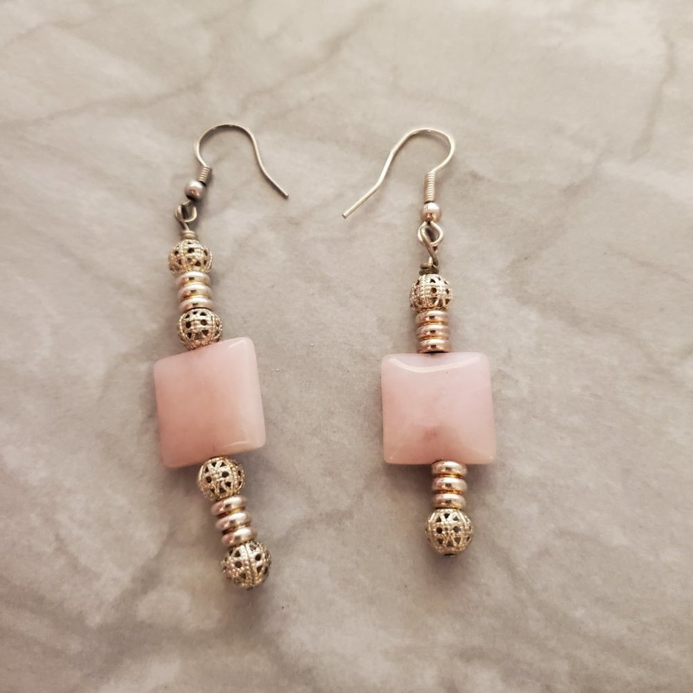 🎀 Gorgeous Pink Resin Drop Dangle Earrings wedding Formal Prom 🎀 - Picture 4 of 7